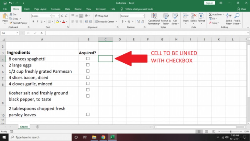 Cách tạo danh sách kiểm tra trong Excel