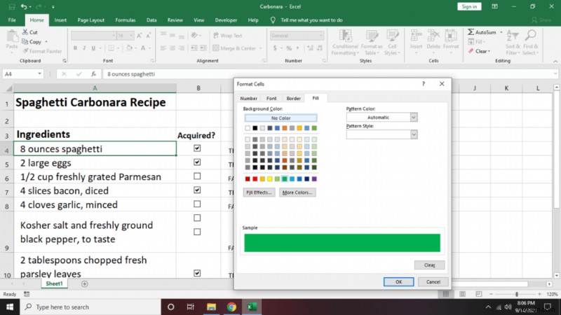 Cách tạo danh sách kiểm tra trong Excel