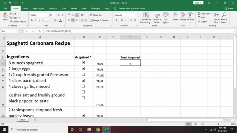 Cách tạo danh sách kiểm tra trong Excel