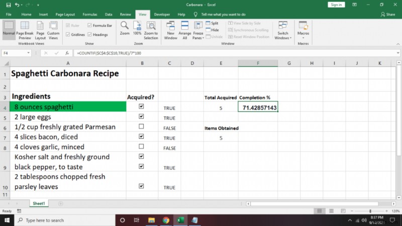 Cách tạo danh sách kiểm tra trong Excel