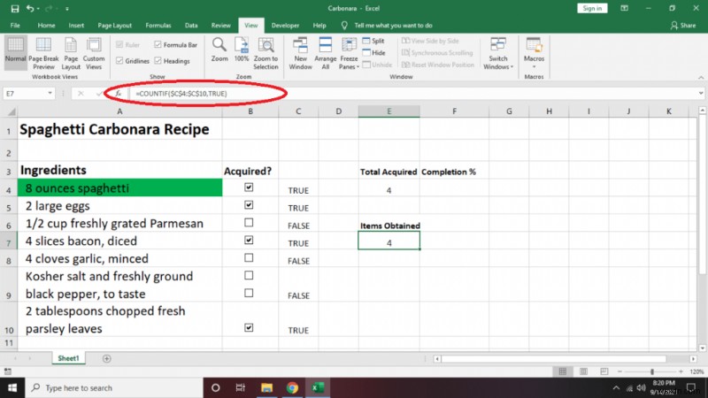 Cách tạo danh sách kiểm tra trong Excel