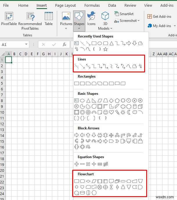 Cách tạo lưu đồ trong Word và Excel