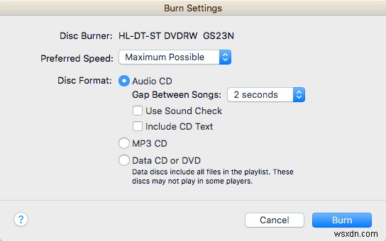 Cách ghi đĩa DVD trên máy Mac 