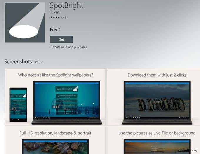 Cách tải xuống ảnh màn hình khóa / Spotlight của Windows 10 