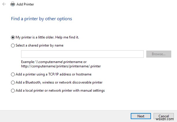 Cách thêm máy in mạng hoặc không dây trong Windows 10 