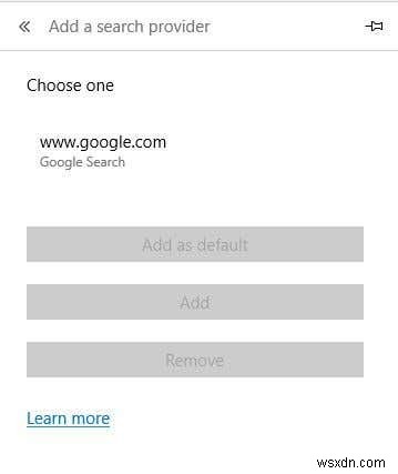 Thay đổi nhà cung cấp dịch vụ tìm kiếm mặc định trong Microsoft Edge thành Google 