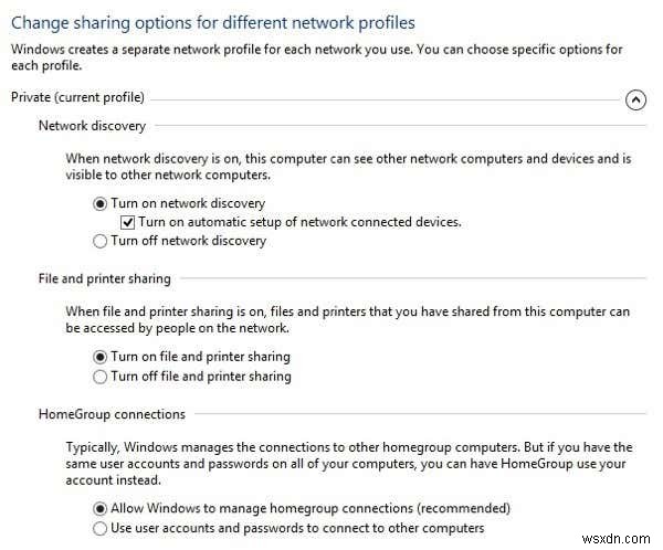 Thay đổi từ Mạng công cộng sang Mạng riêng trong Windows 7, 8 và 10 