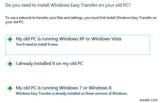 Chuyển tệp từ Windows XP, Vista, 7 hoặc 8 sang Windows 10 bằng Windows Easy Transfer 