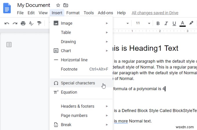 Cách thực hiện Subscript &Superscript trong Google Documents