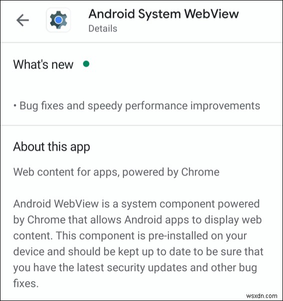 WebView của hệ thống Android là gì?