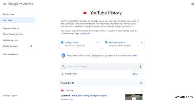 Cách xóa hoạt động tìm kiếm và lịch sử trên YouTube