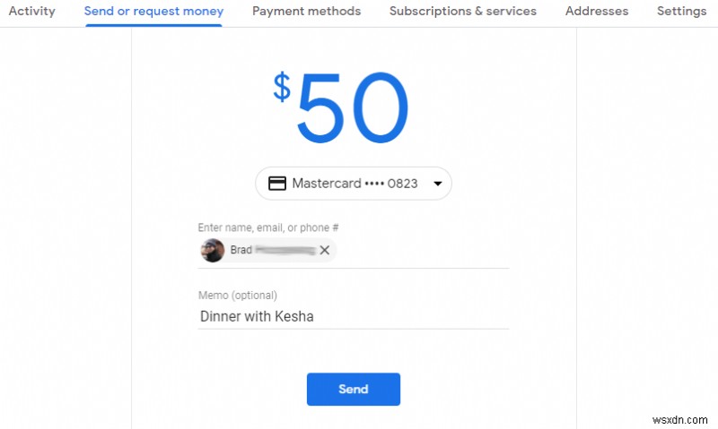 Cách gửi tiền qua email với Google Pay