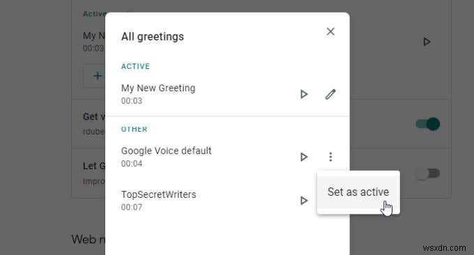 Cách thiết lập thư thoại trên Google Voice