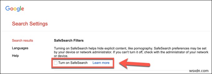 Cách tắt Tìm kiếm an toàn của Google
