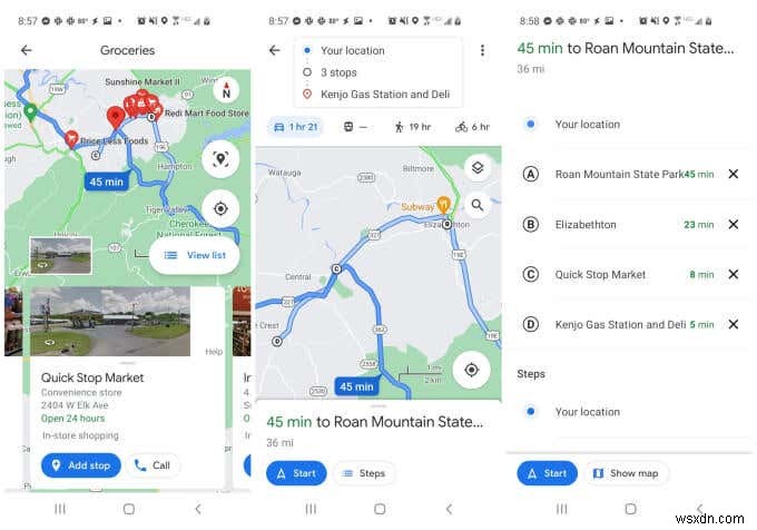 Cách sử dụng nhiều điểm dừng trong Google Maps