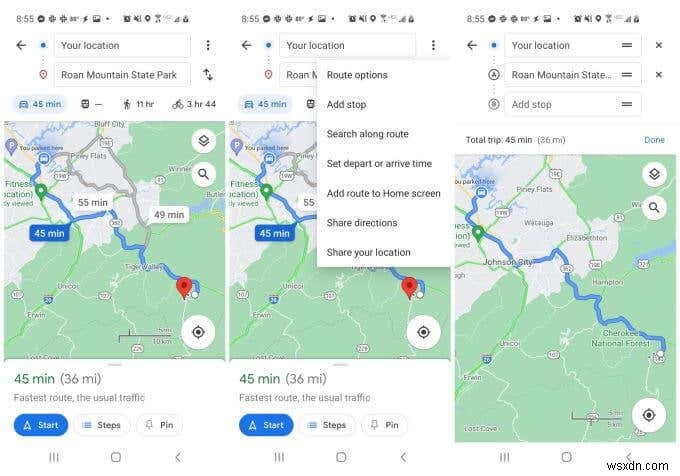 Cách sử dụng nhiều điểm dừng trong Google Maps