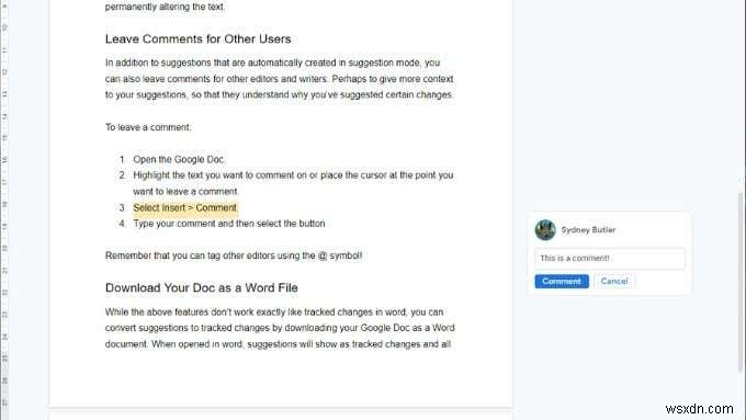 Cách theo dõi các thay đổi trong Google Documents