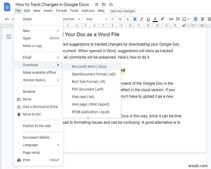 Cách theo dõi các thay đổi trong Google Documents