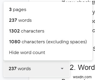 7 cách để xem số lượng từ trực tiếp trong Google Documents