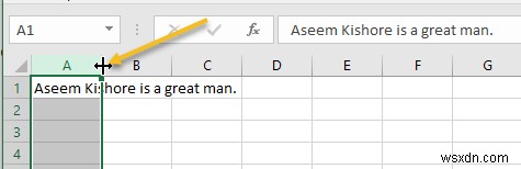 Độ rộng cột tự động bổ sung và độ cao hàng trong Excel