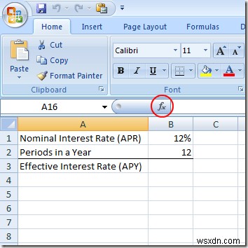 Sử dụng Excel để tìm ra lãi suất hiệu quả từ lãi suất danh nghĩa