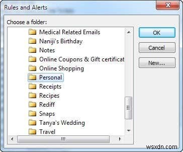 Tự động di chuyển email vào thư mục trong Outlook bằng Quy tắc