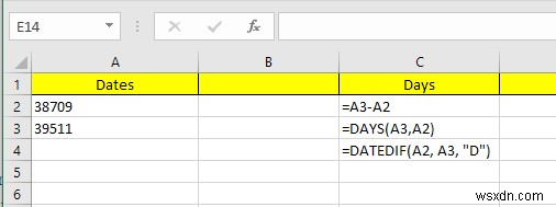 Cách trừ ngày trong Excel 