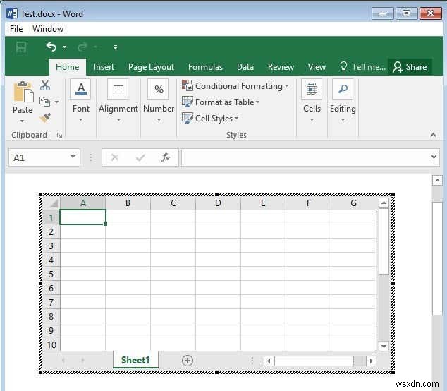 Chèn Trang tính Excel vào Tài liệu Word 