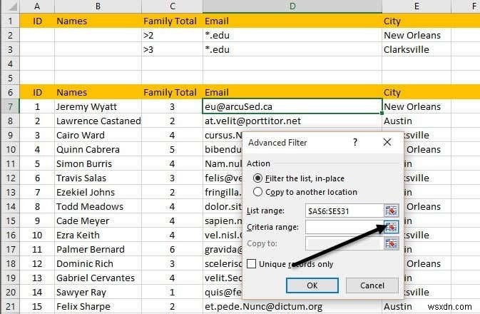 Cách lọc dữ liệu trong Excel 