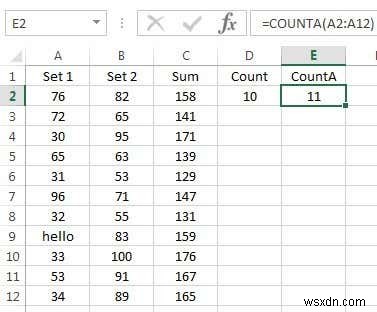 Sử dụng hàm tóm tắt để tóm tắt dữ liệu trong Excel