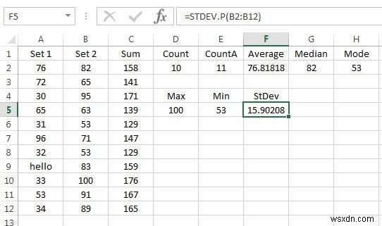 Sử dụng hàm tóm tắt để tóm tắt dữ liệu trong Excel