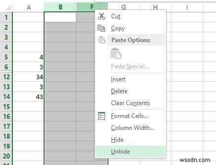 Cách ẩn Trang tính, Ô, Cột và Công thức trong Excel