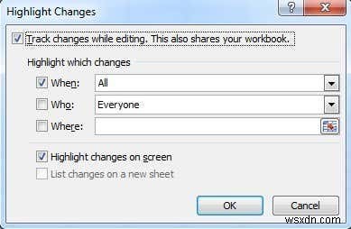 Cách theo dõi các thay đổi trong Excel