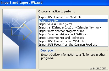 Xuất Danh bạ từ Outlook, Outlook Express và Windows Live Mail