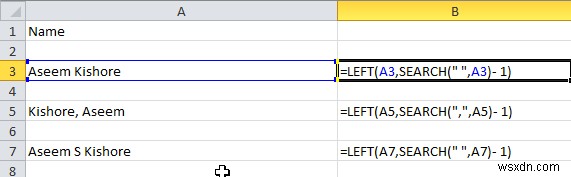 Cách tách biệt họ và tên trong Excel