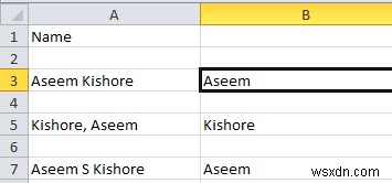 Cách tách biệt họ và tên trong Excel