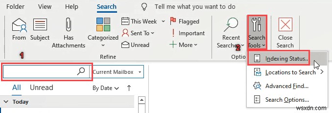 Tìm kiếm Email Outlook theo Người gửi, Ngày, Từ khóa, Kích thước và hơn thế nữa 