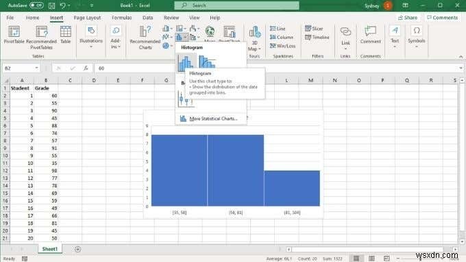 Cách tạo biểu đồ trong Excel