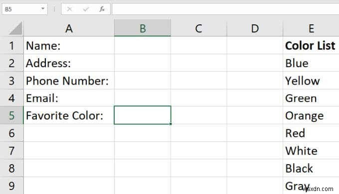 Cách tạo danh sách thả xuống trong Excel