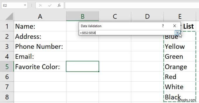 Cách tạo danh sách thả xuống trong Excel