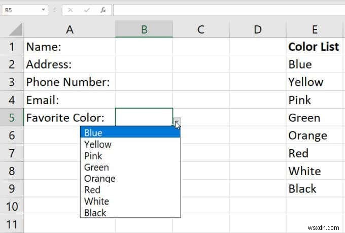 Cách tạo danh sách thả xuống trong Excel