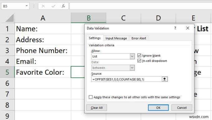 Cách tạo danh sách thả xuống trong Excel