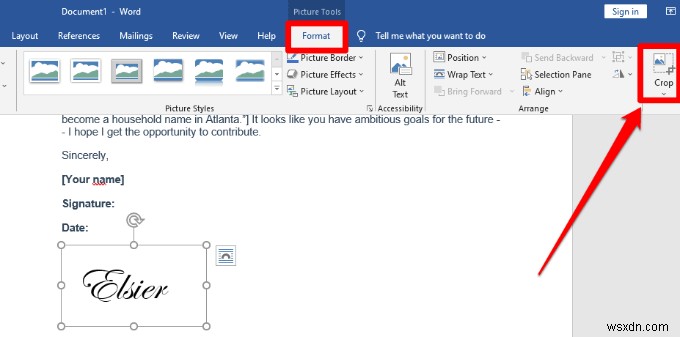 Cách chèn chữ ký vào tài liệu Microsoft Word