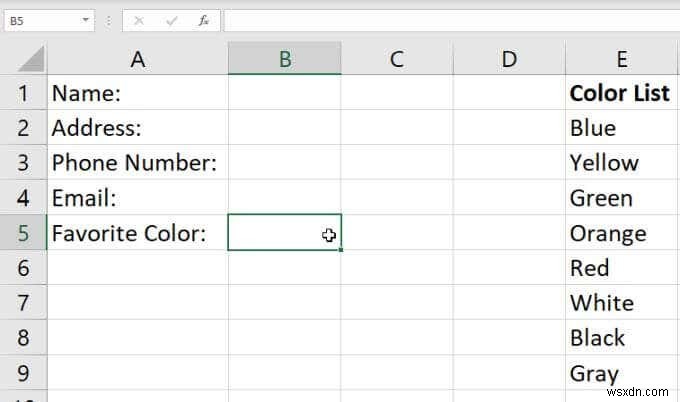 Cách tạo danh sách thả xuống trong Excel