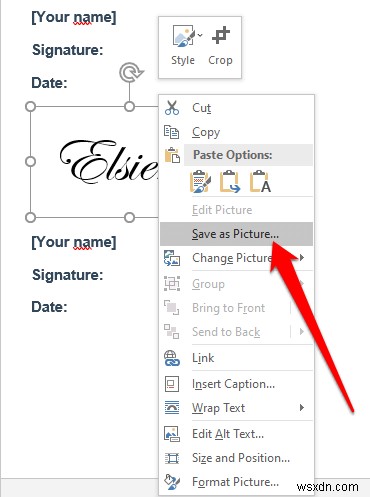 Cách chèn chữ ký vào tài liệu Microsoft Word