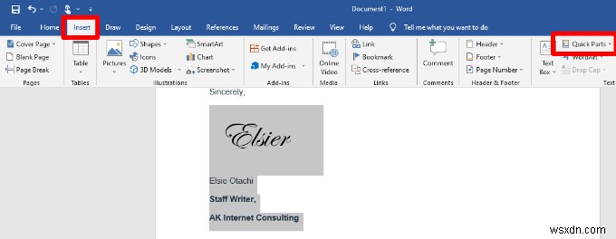 Cách chèn chữ ký vào tài liệu Microsoft Word