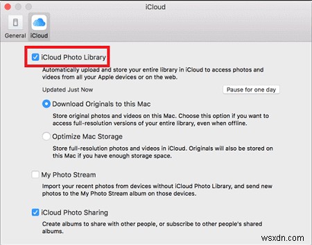 Sửa ảnh iCloud không đồng bộ với PC