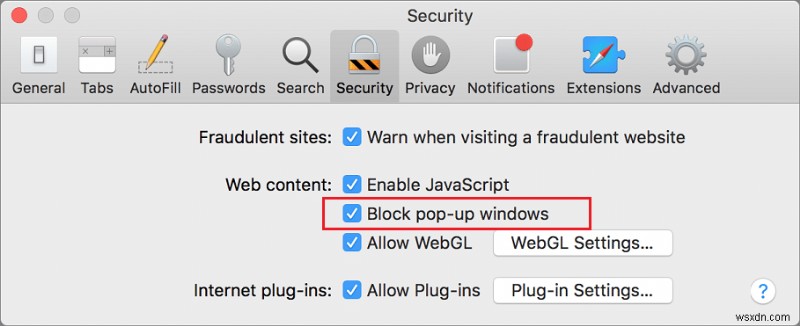 Cách chặn cửa sổ bật lên trong Safari trên Mac 