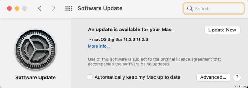Sửa lỗi cài đặt cập nhật phần mềm Mac
