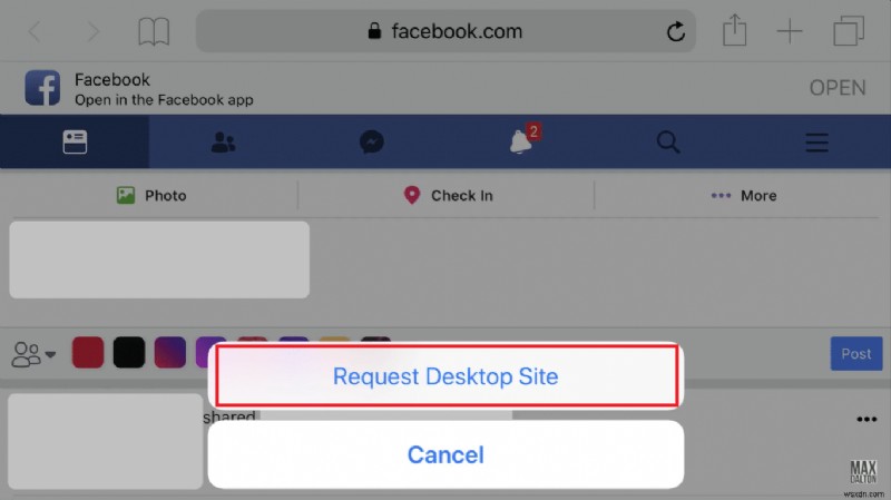 Cách truy cập phiên bản Facebook Desktop trên iPhone
